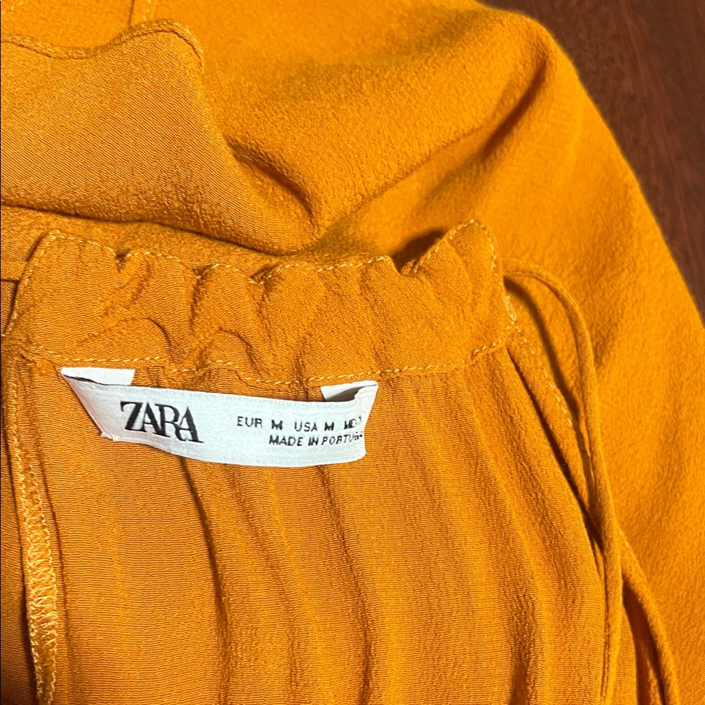Zara Golden Yellow Ruffled Top